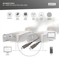 Digitus AK-330127-100-S HDMI-kabel HDMI Aansluitkabel HDMI-A-stekker 10 m Zwart 4K UHD, Afgeschermd (drievoudig), Flexibel, Afscherming totaal, Afgeschermd, - thumbnail