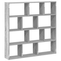 Wandschap kubus 12 vakken bewerkt hout grijs sonoma eikenkleur - thumbnail
