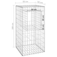 Schanskorf paal 50x50x100 cm ijzer - thumbnail