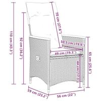 5-delige Tuinset met kussens poly rattan zwart - thumbnail