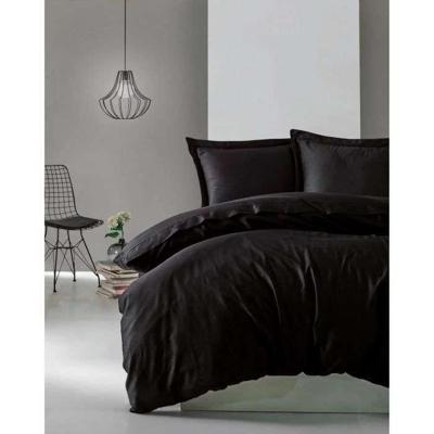 Beddengoedset - 1 dekbedovertrek 220 x 240 cm + 2 kussenslopen 60 x 60 cm - 100% katoen satijn - Zwart