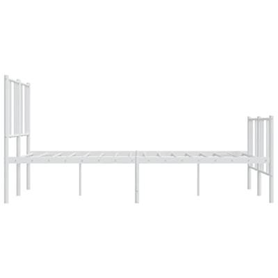 Bedframe met hoofd- en voeteneinde metaal wit 120x200 cm - thumbnail