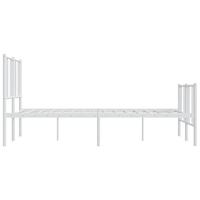 Bedframe met hoofd- en voeteneinde metaal wit 120x200 cm - thumbnail