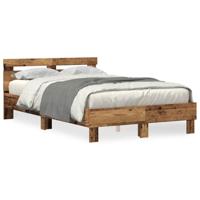 Bedframe met hoofdeinde Oud hout 120 x 190 cm Bewerkt hout - thumbnail
