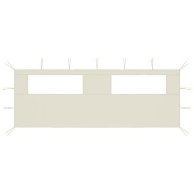 Prieelzijwand met ramen 6x2 m cremekleurig
