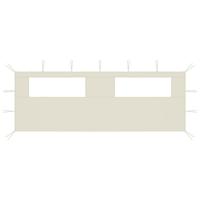 VidaXL Prieelzijwand met ramen 6x2 m crèmekleurig - thumbnail
