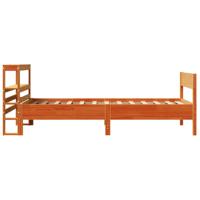 Bedframe zonder matras massief grenenhout wasbruin 75x190 cm - thumbnail