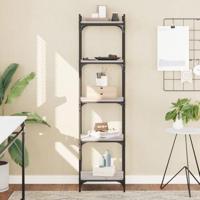 Boekenkast 5-laags 40x30x154 cm bewerkt hout grijs sonoma eiken - thumbnail