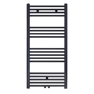 Designradiator Nile Gobi 120x60 cm Geborsteld Mat Zwart midden-onderaansluiting Boss & Wessing Designradiator Nile Gobi 120x60 cm Geborsteld Mat Zwart midden-onderaansluiting Boss & Wessing