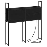Opberghoofdbord met hoofdeinde met opslag Zwart eiken 75 cm Bewerkt hout - thumbnail