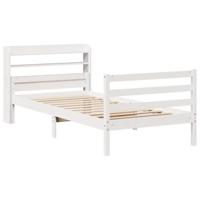 Bedframe met hoofdeinde zonder matras 100x200 cm wit - thumbnail