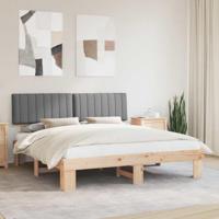 Bedframe met Gevoerd Hoofdgedeelte Lichtgrijs 180 x 200 cm - thumbnail