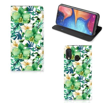 Samsung Galaxy A20e Smart Cover Orchidee Groen Samsung Galaxy A20e Smart Cover Orchidee Groen