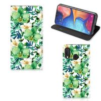 Samsung Galaxy A20e Smart Cover Orchidee Groen - thumbnail