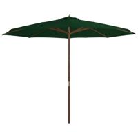 Parasol met houten paal 350 cm groen - thumbnail