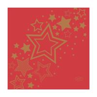 Duni Servetten Holiday Star Red 24x24cm - thumbnail