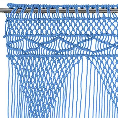 VidaXL Gordijn macramé 140x240 cm katoen blauw VidaXL Gordijn macramé 140x240 cm katoen blauw