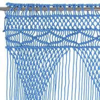 VidaXL Gordijn macramé 140x240 cm katoen blauw - thumbnail
