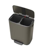 Brabantia Bo Pedaalemmer - 2x30L - 2 kunststof binnenemmers - platinum 211546 - thumbnail