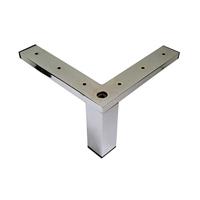 Stalen meubelpoot chroom hoek 4 bij 4 cm en hoogte 13 cm - thumbnail