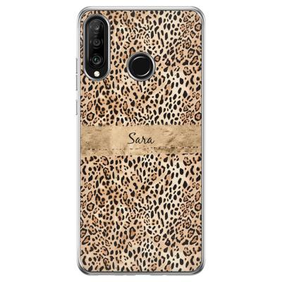 Huawei P30 Lite hoesje ontwerpen - Luipaard goud
