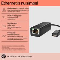 HP USB-C, Netwerk Adapter [1x USB-C stekker - 1x RJ45-bus] USB-C - RJ45 Adapter G2 - thumbnail