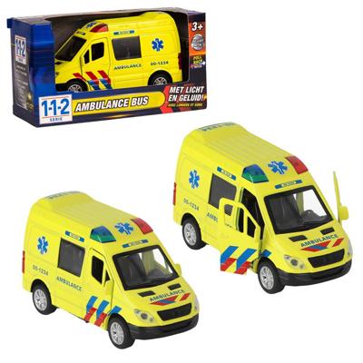 112 Pull-Back Ambulance Bus 1:34 + Licht en Geluid