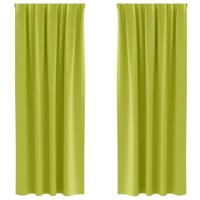 VidaXL Zwart-out gordijnen met ringen 2 pcs groen 225 x 140 cm - thumbnail
