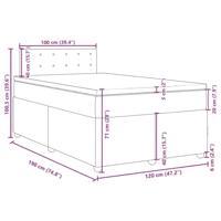 Boxspring met matras stof lichtgrijs 120x190 cm - thumbnail