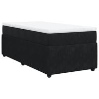 Boxspring met matras fluweel zwart 90x190 cm - thumbnail