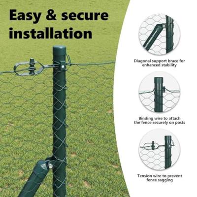 VidaXL Afrasteringspaal groen 10 x 1,4 m (25 mm gaas) staal en pvc