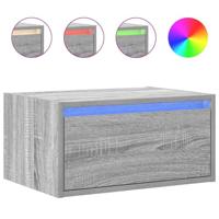 Nachtkastjes met LED's 2 st wandgemonteerd grijs sonoma eiken - thumbnail