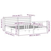 Bedframe met hoofdeinde zonder matras 200x200 cm wit - thumbnail