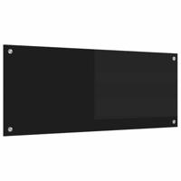 VidaXL Keuken achterwand zwart 100 x 40 cm gehard glas - thumbnail