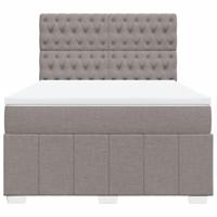 Boxspring met matras stof taupe 140x200 cm - thumbnail