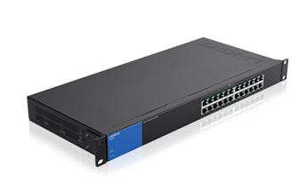 Linksys LGS124P-EU 24-poorts onbeheerde Gigabit PoE-netwerkswitch met 12 PoE+-poorten, 120 W, voor bedrijven, kantoor, IP-beveiliging - Ethernet-switch/hub met metalen behuizing