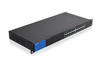 Linksys LGS124P-EU 24-poorts onbeheerde Gigabit PoE-netwerkswitch met 12 PoE+-poorten, 120 W, voor bedrijven, kantoor, IP-beveiliging - Ethernet-switch/hub met metalen behuizing - thumbnail
