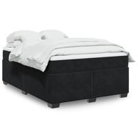 Boxspring met matras fluweel zwart 140x200 cm - thumbnail