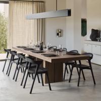 Ethnicraft Uitschuifbare Eettafel 'Double' Ruw Teakhout, 200/300 x 100cm, kleur Bruin - thumbnail