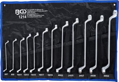 BGS technic Double ring wrench set cranked SW 6 x 7 - 30 x 32 mm 12 pcs.