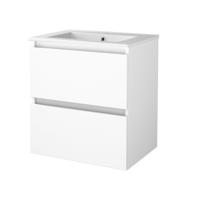 Badmeubelset Aquasplash Salt 60x46 cm Greeploos 2 Lades Met Wastafel 1 Kraangat Ice White Aquasplash - thumbnail