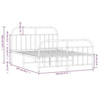 Bedframe met hoofd- en voeteneinde metaal wit 140x200 cm - thumbnail