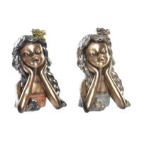 Decoratieve figuren DKD Home Decor 17 x 14 x 25 cm Rood Gouden (2 Stuks) - thumbnail