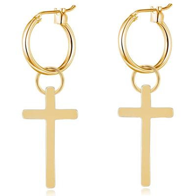 LGT Jewels Damesoorbellen met Goudkleurig Kruis