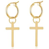 LGT Jewels Damesoorbellen met Goudkleurig Kruis - thumbnail