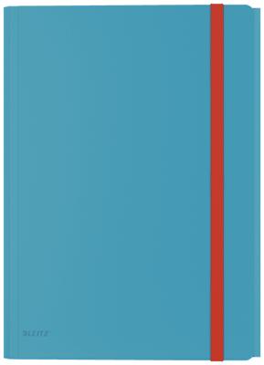 Leitz Cosy elastomap met 3 kleppen, met opbergvak met drukknoppsluiting, uit PP, ft A4, blauw