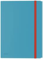 Leitz Cosy elastomap met 3 kleppen, met opbergvak met drukknoppsluiting, uit PP, ft A4, blauw - thumbnail