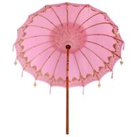 Parasol Anders Roze x 260 cm Katoen en massief hout - thumbnail