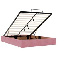 Ottoman bedframe zonder matras 140x200 cm fluweel roze - thumbnail