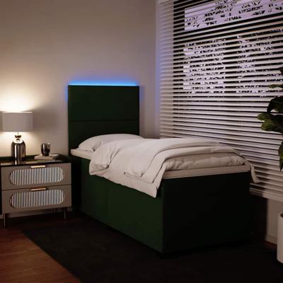 Boxspring met matras fluweel donkergroen 200x200 cm